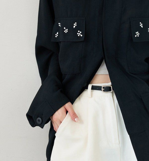  「ポケットビジューカバーオール」|ブルゾン・スタジャン|