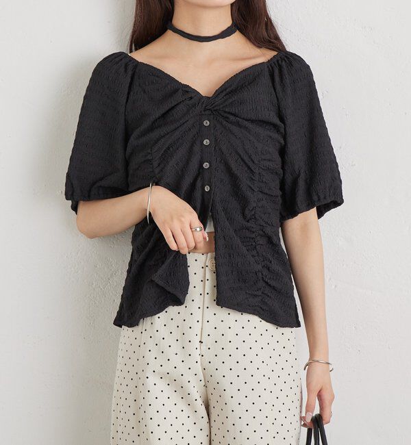  「ハートネックパフブラウス」|シャツ・ブラウス|