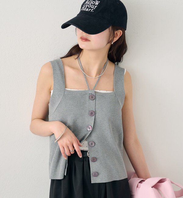  「ホルターニットタンクトップ」|キャミソール|