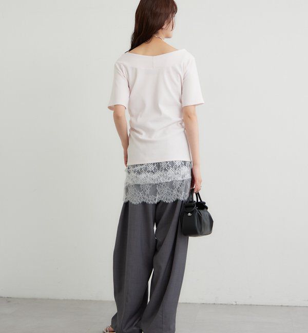  「プレート付きワイドネックT」|Tシャツ・カットソー|