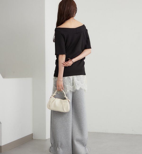  「プレート付きワイドネックT」|Tシャツ・カットソー|