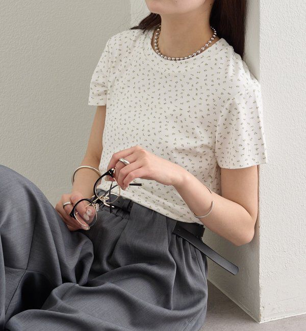  「クルーチビフラワーTシャツ」|Tシャツ・カットソー|