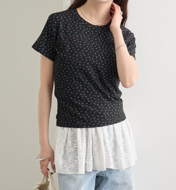  「クルーチビフラワーTシャツ」|Tシャツ・カットソー|