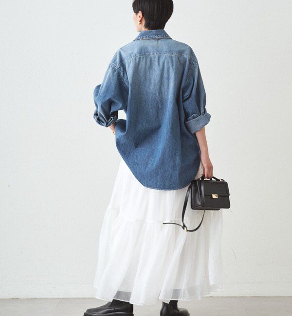  「オーガンジーティアードスカート」|スカート|