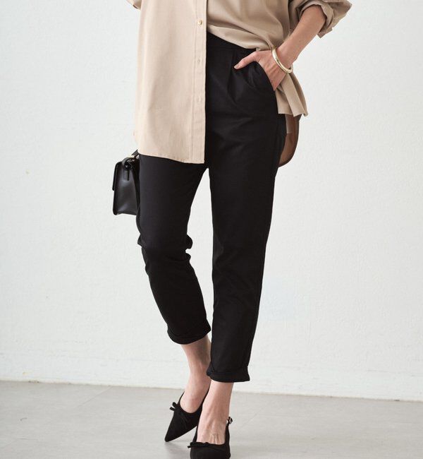  「裾ねじりパンツ」|チノ|ブラック
