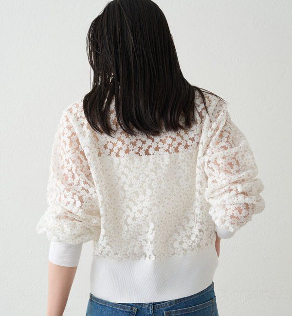  「コクーンスリーブフラワーカーデ」|ニット・セーター|