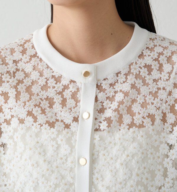  「コクーンスリーブフラワーカーデ」|ニット・セーター|