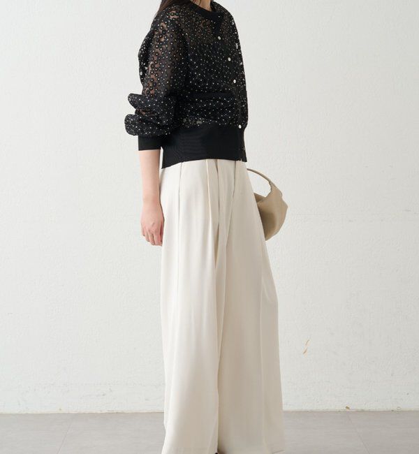  「コクーンスリーブフラワーカーデ」|ニット・セーター|