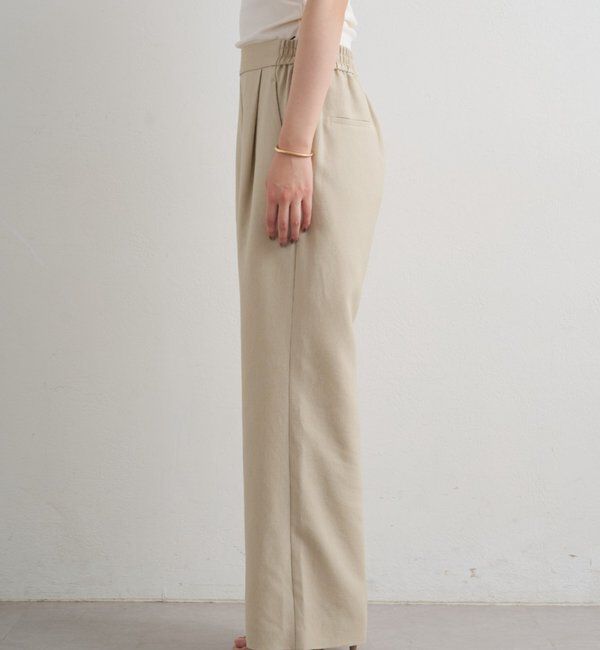  「麻調合繊タックパンツ」|チノ|