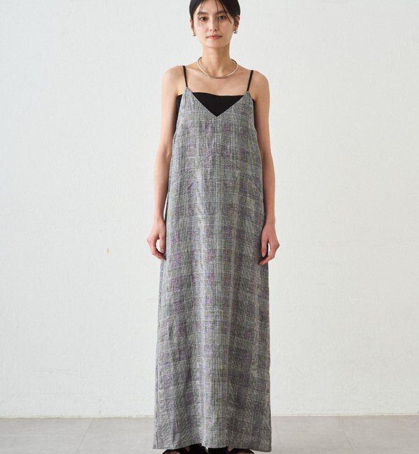  「チェックリネンキャミワンピース」|ワンピース|
