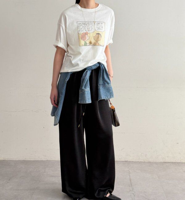  「サテンワイドイージーパンツ」|チノ|