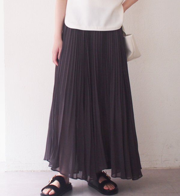  「シアープリーツスカート」|スカート|チャコールグレー