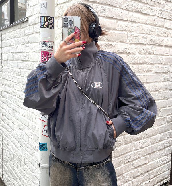  「【SLOPPY/スロッピー】 Sロゴナイロントラックジャケット」|その他|チャコールグレー