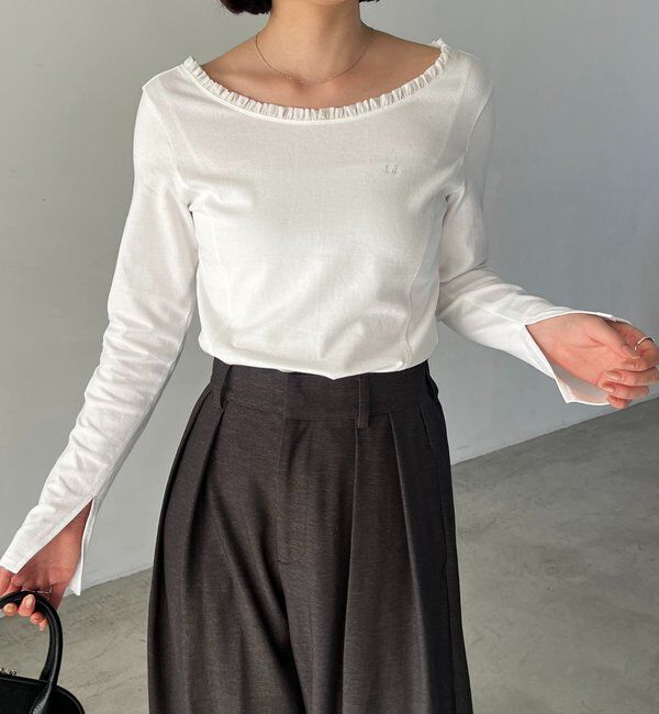  「〈C.L〉フリル襟ボートネックTシャツ」|Tシャツ・カットソー|