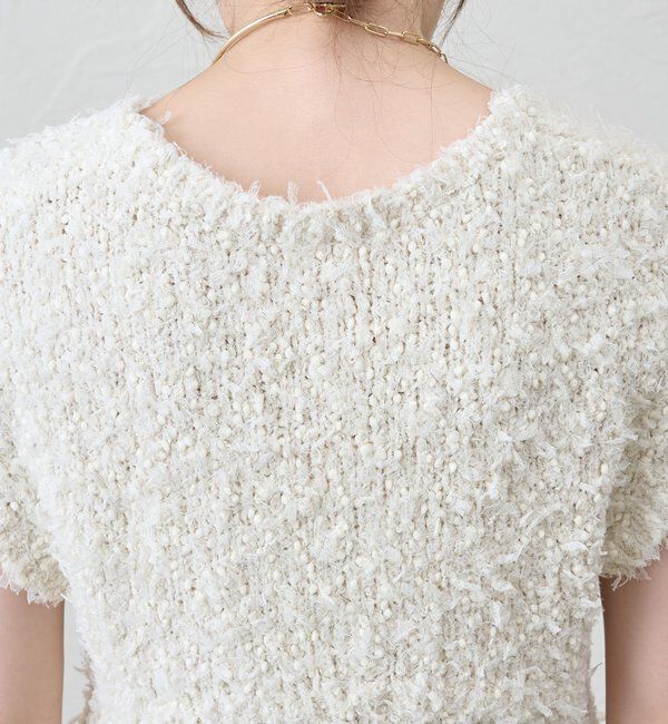  「ポンポンループ編みニット」|パーカー|