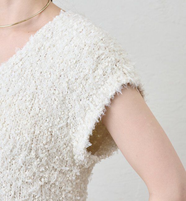  「ポンポンループ編みニット」|パーカー|