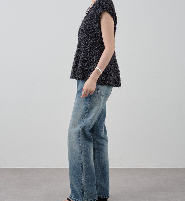  「ポンポンループ編みニット」|パーカー|