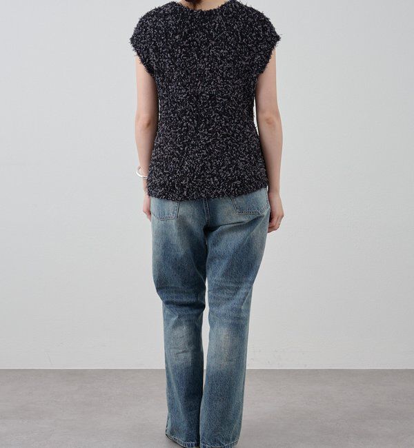  「ポンポンループ編みニット」|パーカー|