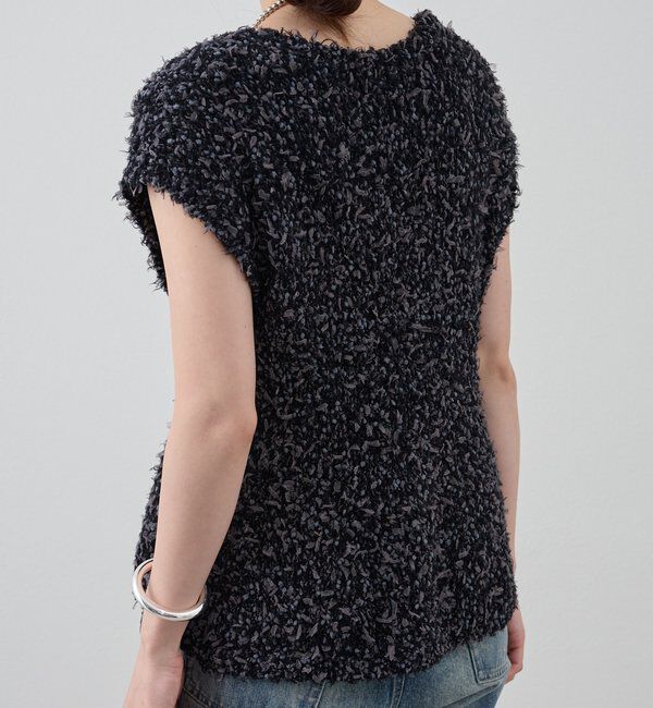  「ポンポンループ編みニット」|パーカー|