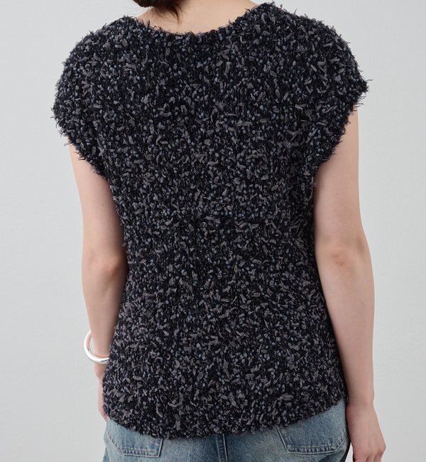  「ポンポンループ編みニット」|パーカー|