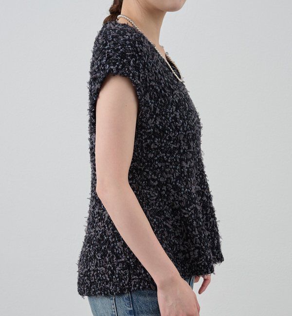  「ポンポンループ編みニット」|パーカー|