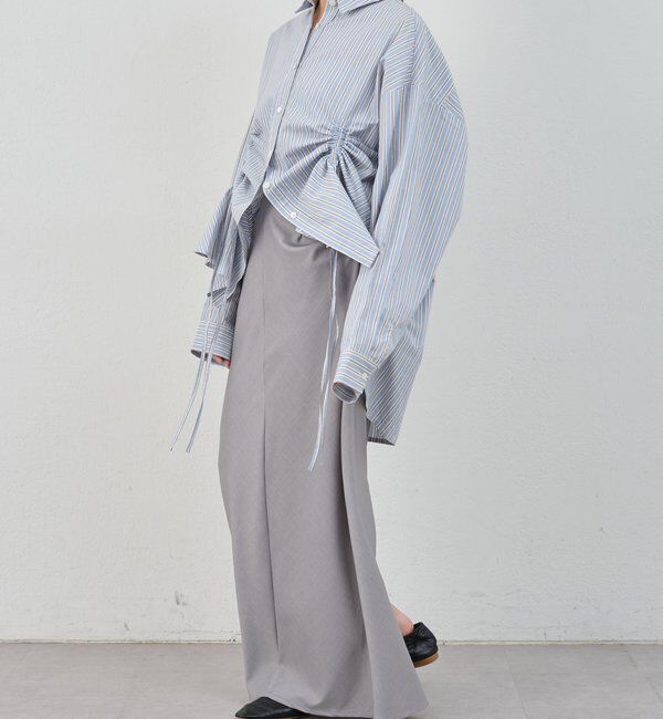  「ストライプギャザーブラウス」|シャツ・ブラウス|