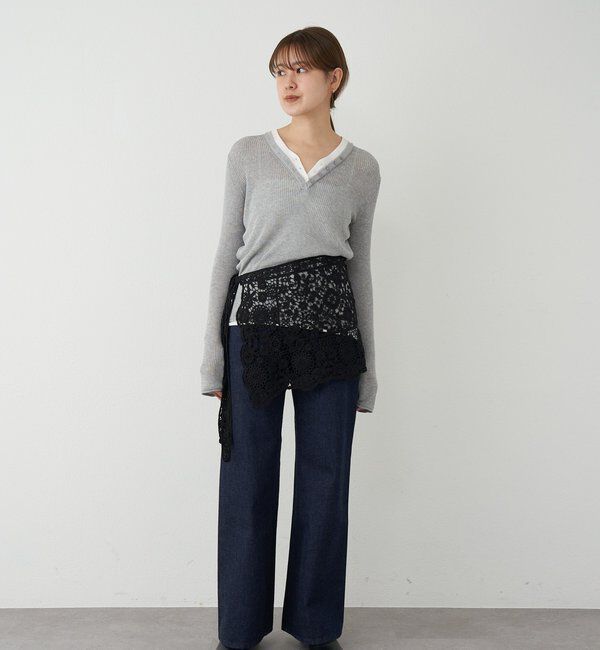  「【ainode】フレアパンツ」|デニム|