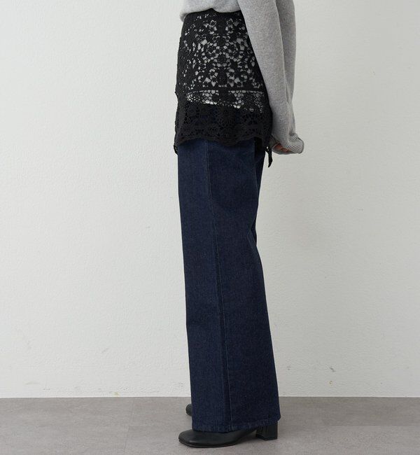  「【ainode】フレアパンツ」|デニム|