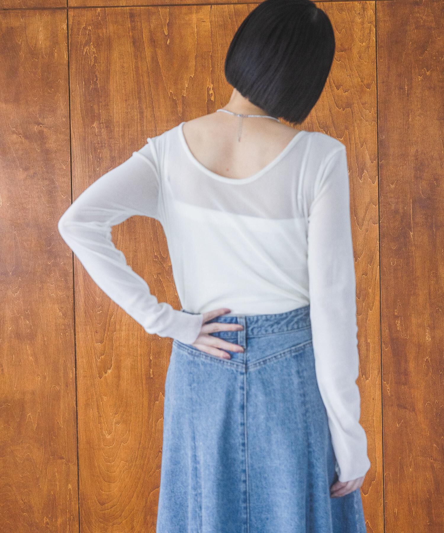 A part by 「新色追加【前後2WAY】シアーベロアカットソー_長袖」|Tシャツ・カットソー|