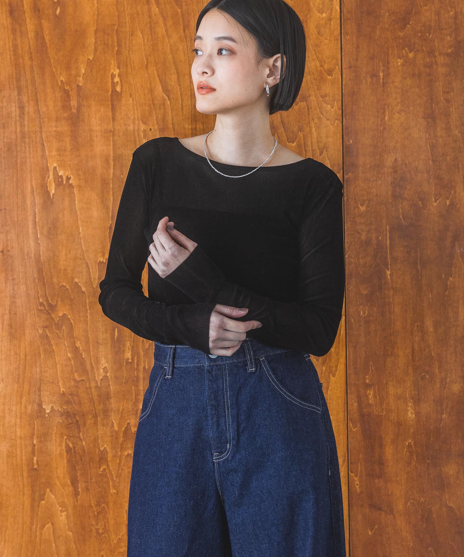 A part by 「新色追加【前後2WAY】シアーベロアカットソー_長袖」|Tシャツ・カットソー|