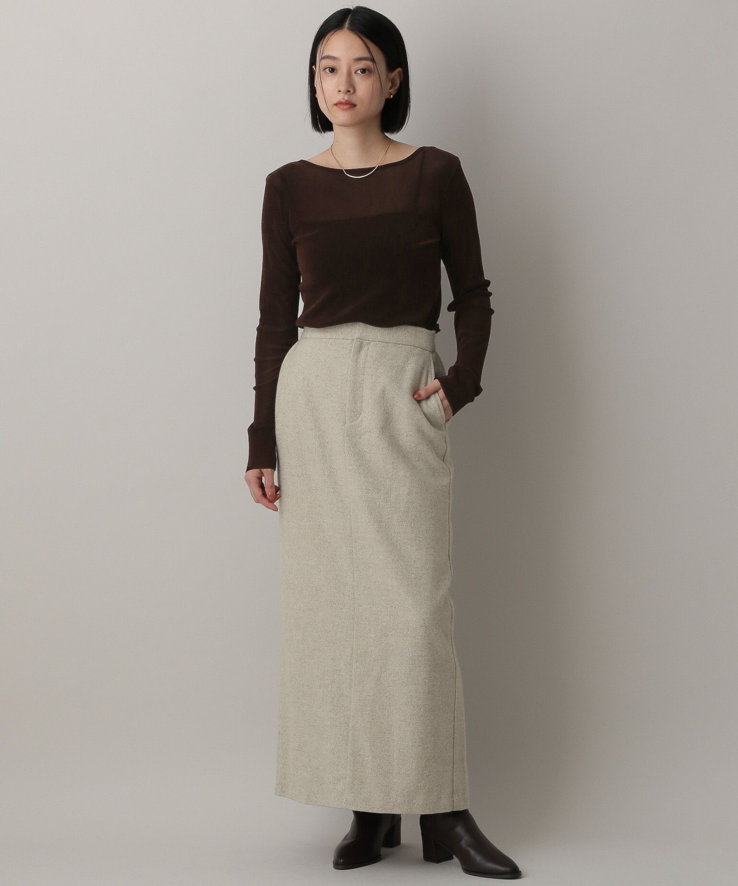 A part by 「新色追加【前後2WAY】シアーベロアカットソー_長袖」|Tシャツ・カットソー|