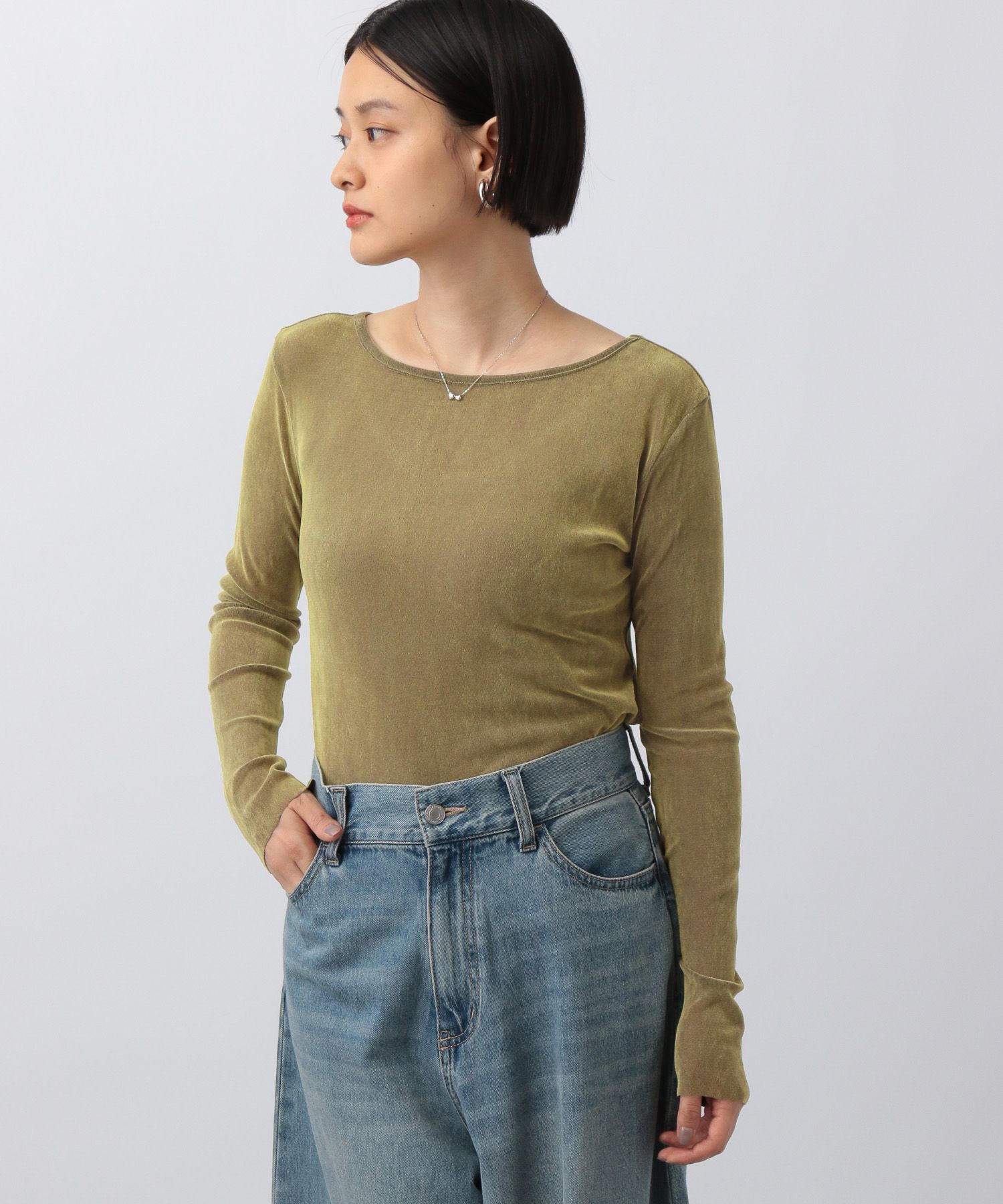 A part by 「新色追加【前後2WAY】シアーベロアカットソー_長袖」|Tシャツ・カットソー|