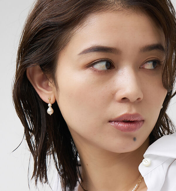 collex「【Ljud/ユード】ガラスバロックパールツインピアス」|ピアス|