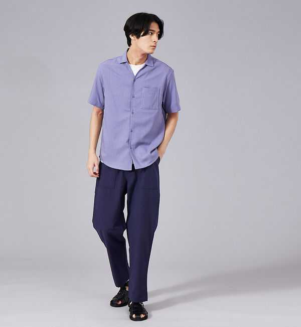 ABAHOUSE「コットン ワイド テーパード ベイカー パンツ」|カーゴ|