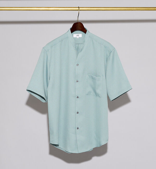 ABAHOUSE「【AH ABAHOUSE/セットアップ対応】アムンゼン キーネック 半袖シャツ」|シャツ・ブラウス|