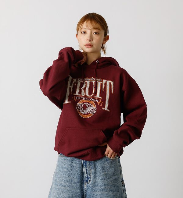 ABAHOUSE「【FRUIT OF THE LOOM】PRINT HOOD8/プリントフーディー」|パーカー|ワイン