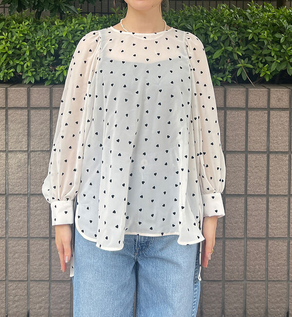 Rouge vif「ハートフロッキーシアーブラウス」|シャツ・ブラウス|