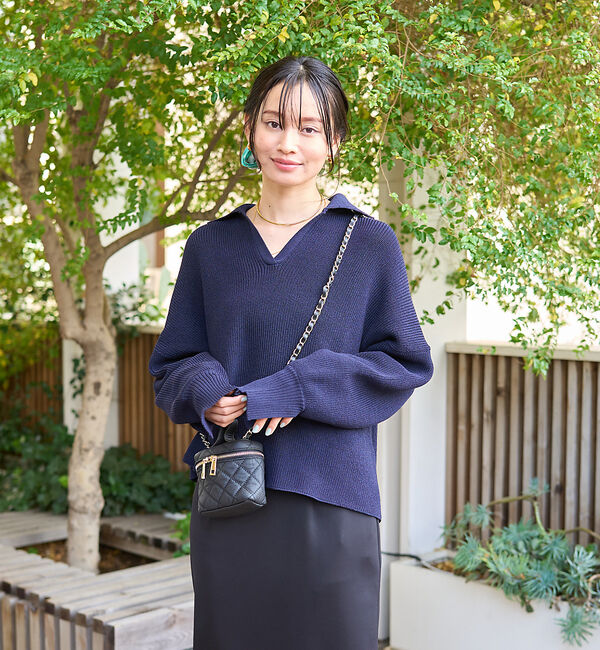 Rouge vif「衿付片畦ニットプルオーバー」|ニット・セーター|