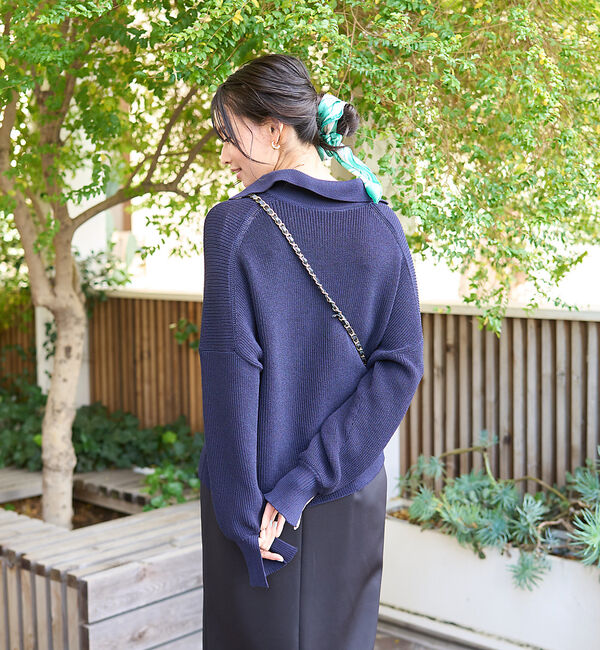 Rouge vif「衿付片畦ニットプルオーバー」|ニット・セーター|