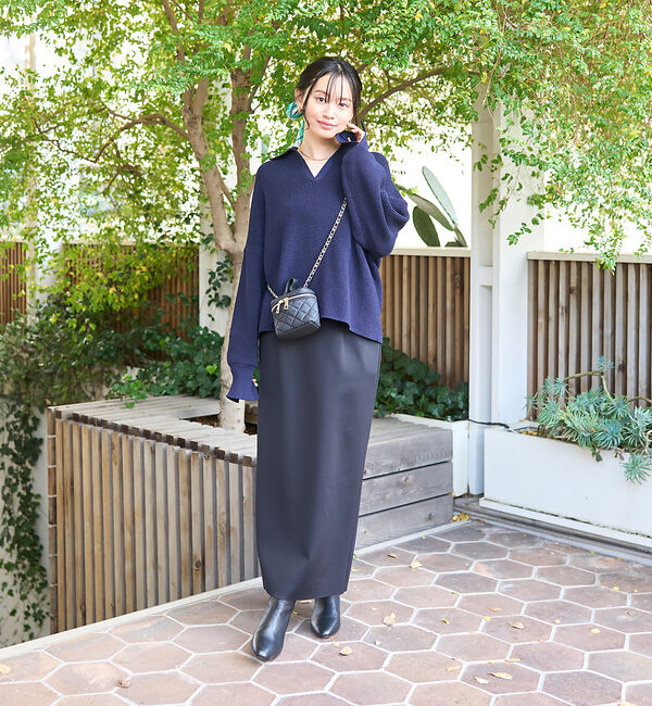 Rouge vif「衿付片畦ニットプルオーバー」|ニット・セーター|