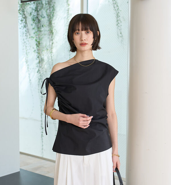 Rouge vif「ギャザーアシンメトリーブラウス」|シャツ・ブラウス|