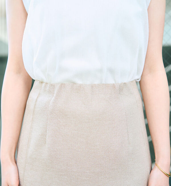 Rouge vif「【接触冷感/UVカット/防しわ】リネンライクストレッチピンタックタイトスカート」|スカート|