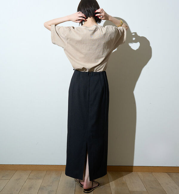 Rouge vif「【接触冷感/UVカット/防しわ】リネンライクストレッチピンタックタイトスカート」|スカート|