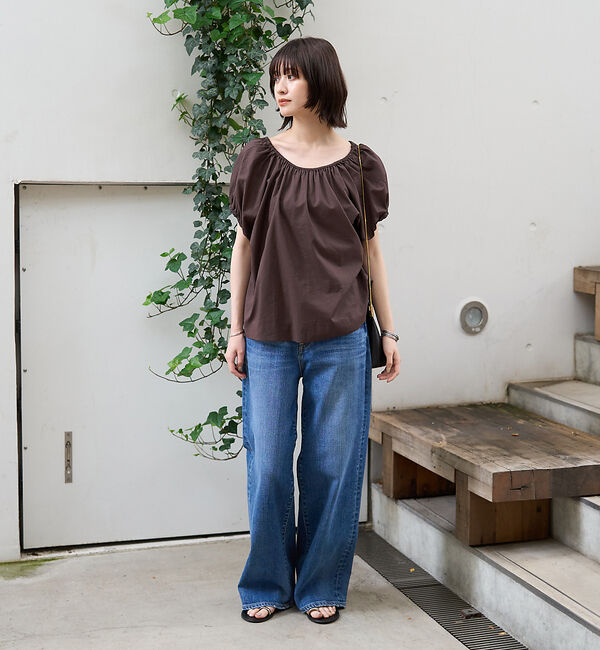 Rouge vif「コットンギャザーパフブラウス」|シャツ・ブラウス|