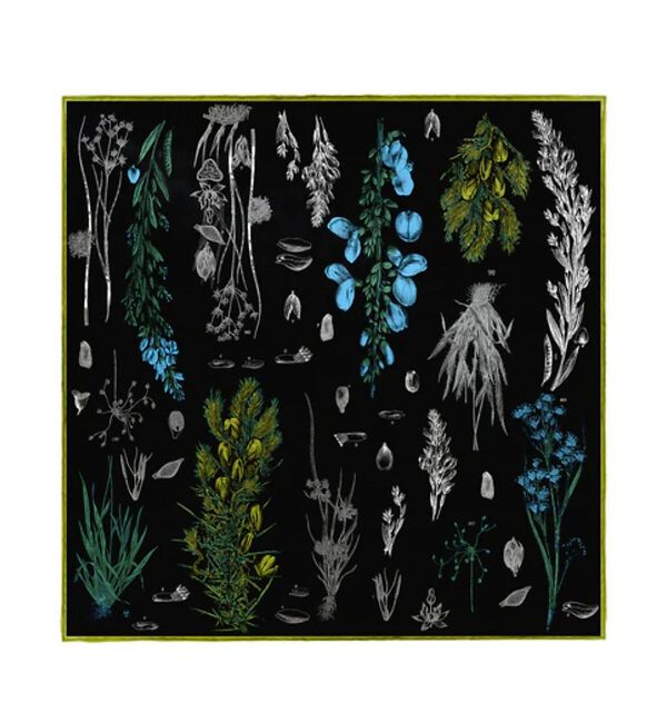 Rouge vif「【manipuri/マニプリ】ボタニカルフラワー/コラージュボタニカルフラワーシ」|バンダナ・スカーフ|ブラック