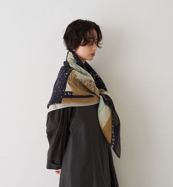 Rouge vif「【manipuri/マニプリ】フラグメントバンダナ コットンシルクストール 12」|マフラー|