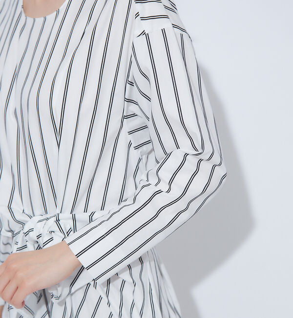 qualite「ストライプウエストクロスワンピース」|ワンピース|