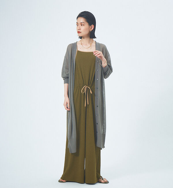 qualite「【WEB限定】リネンコットンカットソーオールインワン」|オールインワン|