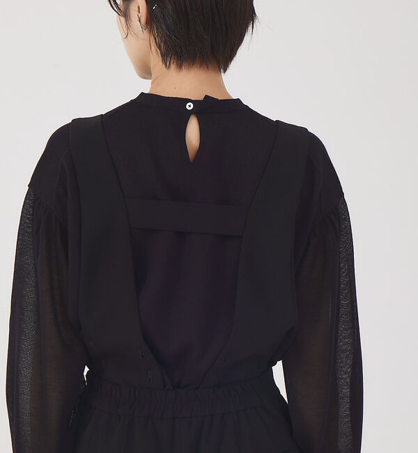 qualite「《セットアップ対応》サロペット付センタープレスパンツ」|オールインワン|