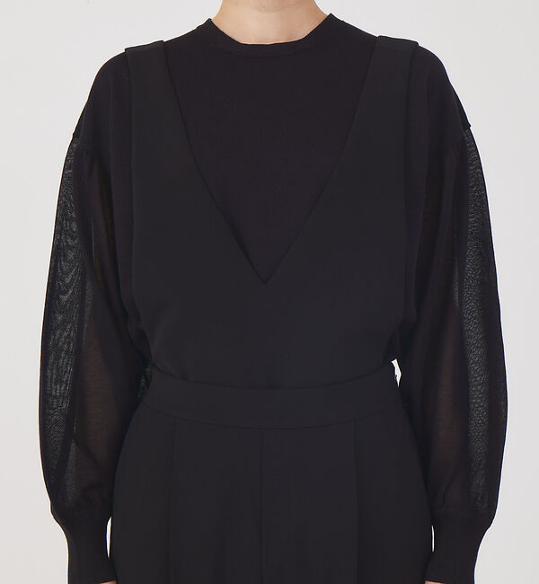 qualite「《セットアップ対応》サロペット付センタープレスパンツ」|オールインワン|